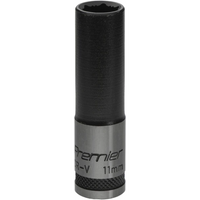 Sealey Deep Socket 3/8"Dr 11mm 'Total Lock-On' (6pt) 'Black Series' AK2744B.04