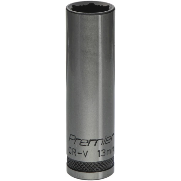 Sealey Deep Socket 3/8"Dr 13mm 'Total Lock-On' (6pt) 'Black Series'