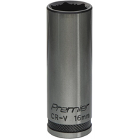Sealey Deep Socket 3/8"Dr 16mm 'Total Lock-On' (6pt) 'Black Series' AK2744B.09