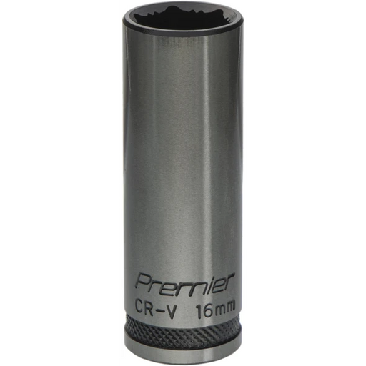 Sealey Deep Socket 3/8"Dr 16mm 'Total Lock-On' (6pt) 'Black Series'