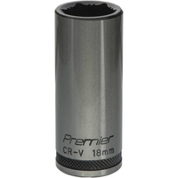 Sealey Deep Socket 3/8"Dr 18mm 'Total Lock-On' (6pt) 'Black Series' AK2744B.11