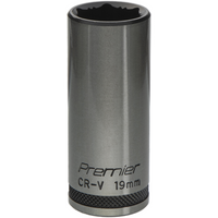 Sealey Deep Socket 3/8"Dr 19mm 'Total Lock-On' (6pt) 'Black Series' AK2744B.12