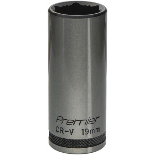 Sealey Deep Socket 3/8"Dr 19mm 'Total Lock-On' (6pt) 'Black Series'