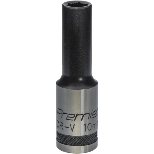 Sealey Deep Socket 1/2"Dr 10mm 'Total Lock-On' (6pt) 'Black Series'