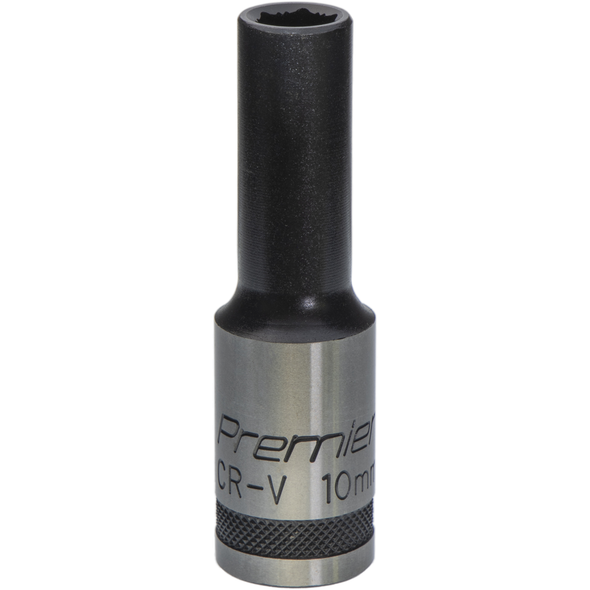 Sealey Deep Socket 1/2"Dr 10mm 'Total Lock-On' (6pt) 'Black Series'