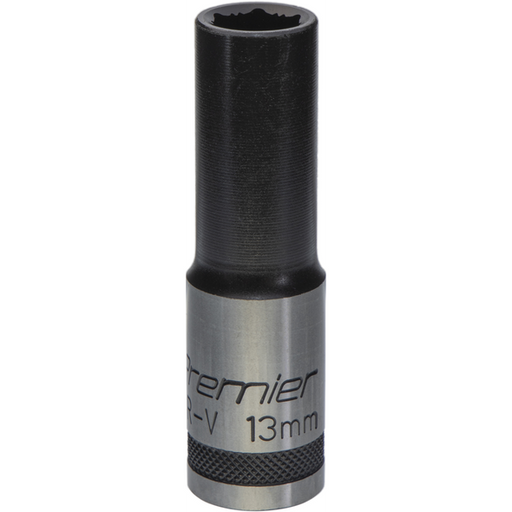 Sealey Deep Socket 1/2"Dr 13mm 'Total Lock-On' (6pt) 'Black Series'