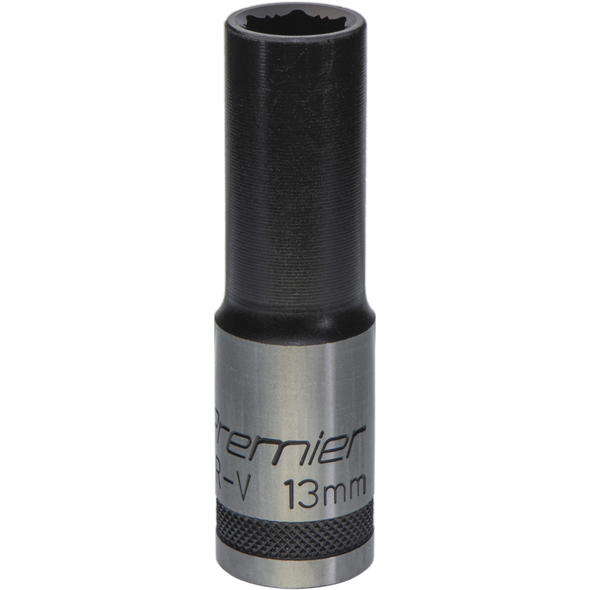 Sealey Deep Socket 1/2"Dr 13mm 'Total Lock-On' (6pt) 'Black Series'