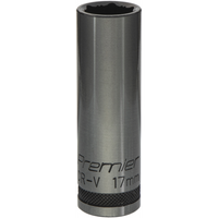 Sealey Deep Socket 1/2"Dr 17mm 'Total Lock-On' (6pt) 'Black Series' AK2745B.08