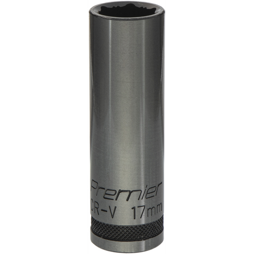 Sealey Deep Socket 1/2"Dr 17mm 'Total Lock-On' (6pt) 'Black Series'