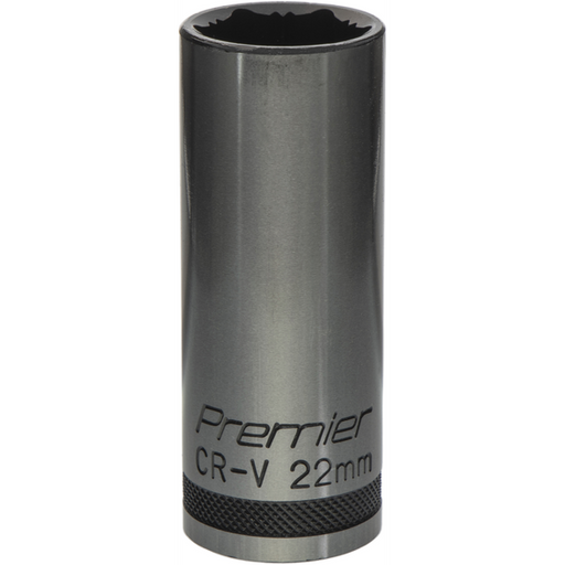 Sealey Deep Socket 1/2"Dr 22mm 'Total Lock-On' (6pt) 'Black Series'