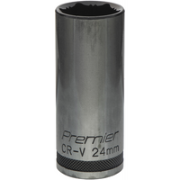 Sealey Deep Socket 1/2"Dr 24mm 'Total Lock-On' (6pt) 'Black Series' AK2745B.13