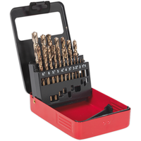 Sealey HSS Cobalt Split Point Fully Ground Drill Bit Set 19pc Metric AK4701