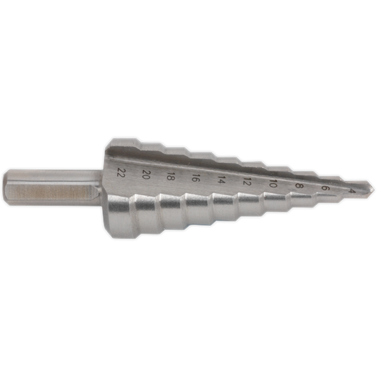 Sealey HSS M2 Step Drill Bit 4-22mm Double Flute AK4722 Sealey - Town Tools 