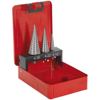 Sealey HSS M2 Step Drill Bit Set 3pc Double Flute AK4733