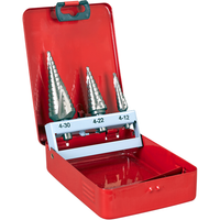 Sealey HSS M2 Step Drill Bit Set 3pc Spiral Flute AK4743