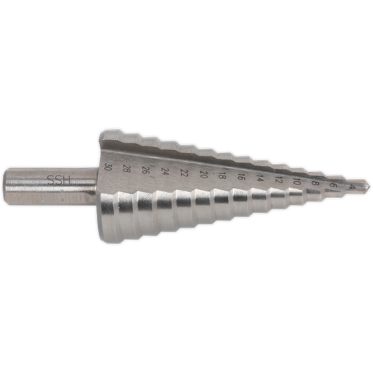 Sealey HSS 4341 Step Drill Bit 4-30mm Double Flute AK4745 Sealey - Town Tools 