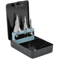 Sealey HSS 4341 Step Drill Bit Set 3pc Spiral Flute AK4749
