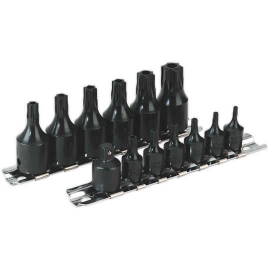 Sealey TRX-Star* Security Socket Bit Set 13pc 1/4" & 3/8"Sq Drive AK5585 Sealey - Town Tools 