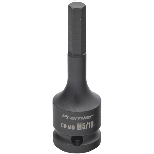 Sealey 1/2"Dr Impact Hex Socket Bit 5/16" (78mmL)
