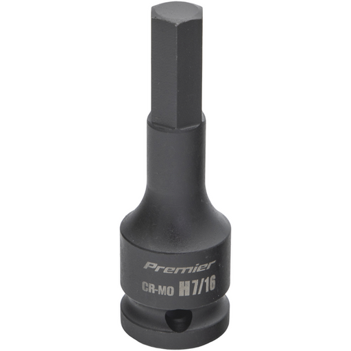 Sealey 1/2"Dr Impact Hex Socket Bit 7/16" (78mmL)