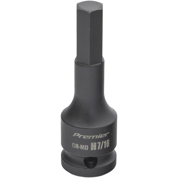 Sealey 1/2"Dr Impact Hex Socket Bit 7/16" (78mmL)