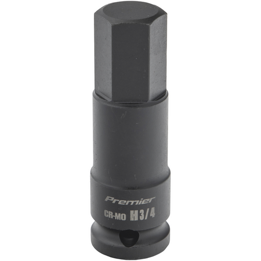 Sealey 1/2"Dr Impact Hex Socket Bit 3/4" (78mmL)