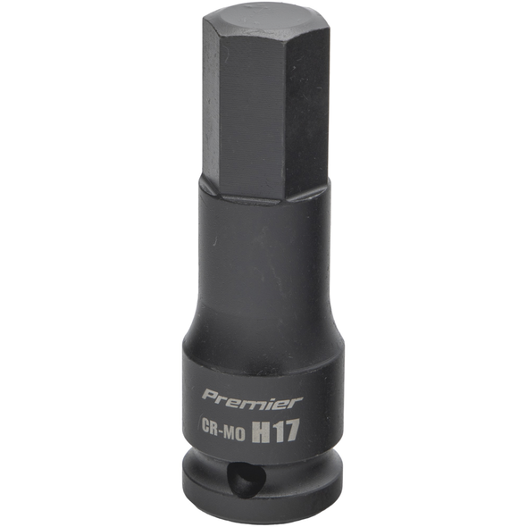 Sealey 1/2"Dr Impact Hex Socket Bit H17 (78mmL)