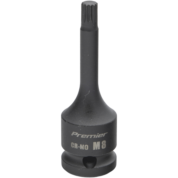 Sealey 1/2"Dr Impact Spline Socket Bit M8 (78mmL)