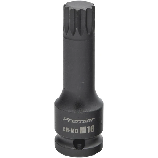 Sealey 1/2"Dr Impact Spline Socket Bit M16 (78mmL)