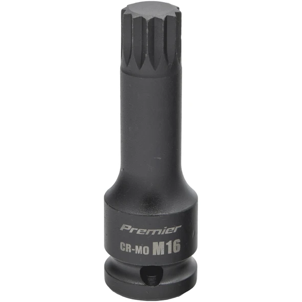Sealey 1/2"Dr Impact Spline Socket Bit M16 (78mmL)