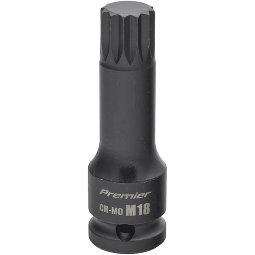 Sealey 1/2"Dr Impact Spline Socket Bit M18 (78mmL)