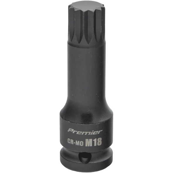Sealey 1/2"Dr Impact Spline Socket Bit M18 (78mmL)