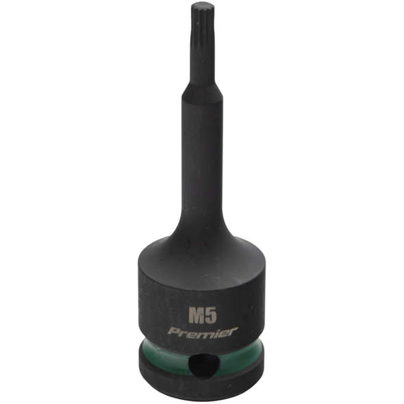 Sealey 1/2"Dr Impact Spline Bit Socket M5 (Green Coded Ring)