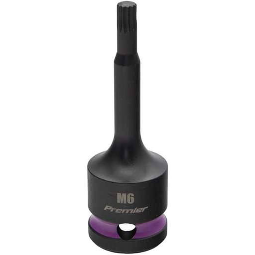 Sealey 1/2"Dr Impact Spline Bit Socket M6 (Violet Coded Ring)