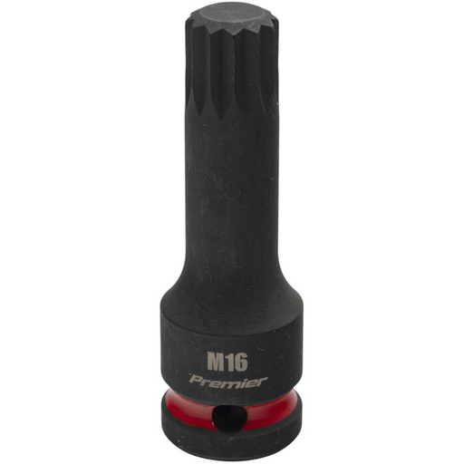 Sealey 1/2"Dr Impact Spline Bit Socket M16 (Violet Coded Ring)