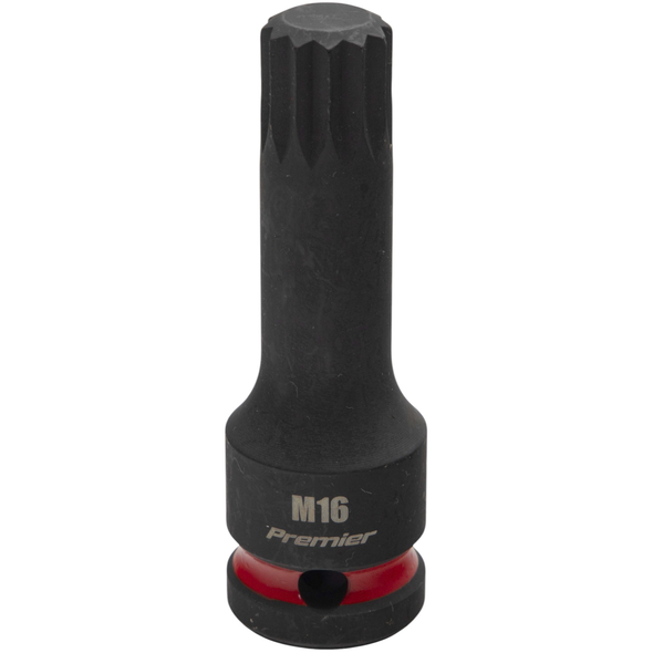 Sealey 1/2"Dr Impact Spline Bit Socket M16 (Violet Coded Ring)