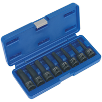 Sealey Impact Spline Socket Bit Set 8pc 1/2"Sq Drive AK5604