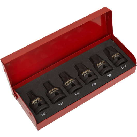 Sealey Impact TRX-Star* Socket Bit Set 6pc 1/2"Sq Drive AK5607 Sealey - Town Tools 