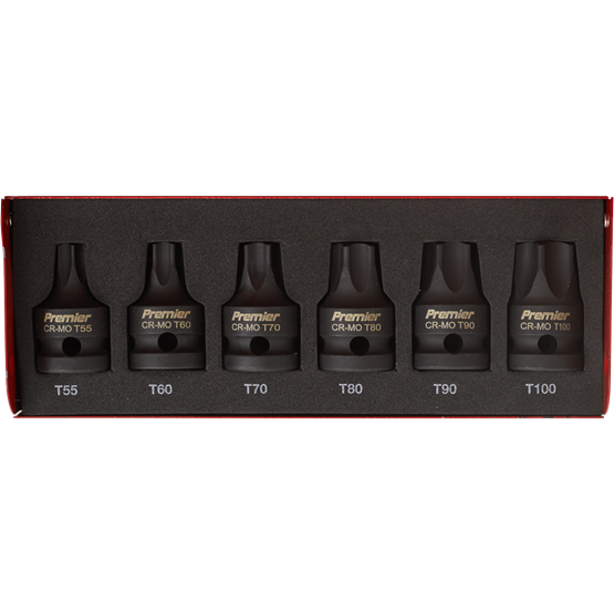 Sealey Impact TRX-Star* Socket Bit Set 6pc 1/2"Sq Drive AK5607 Sealey - Town Tools 