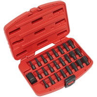 Sealey Impact TRX-Star*/Hex/Spline Bit Set 25pc 1/2"Sq Drive AK5612