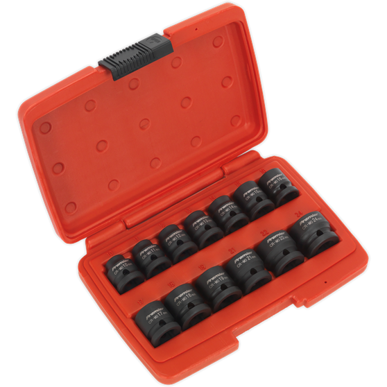 Sealey Impact Socket Set 13pc 1/2"Sq Drive Low Profile Metric AK5613LP