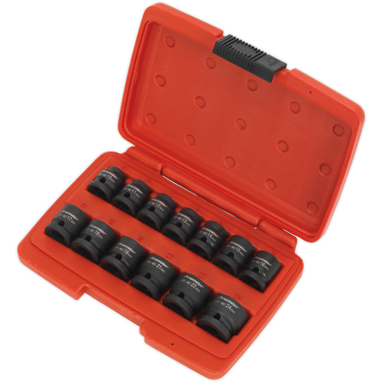 Sealey Impact Socket Set 13pc 1/2"Sq Drive Low Profile Metric AK5613LP Sealey - Town Tools 