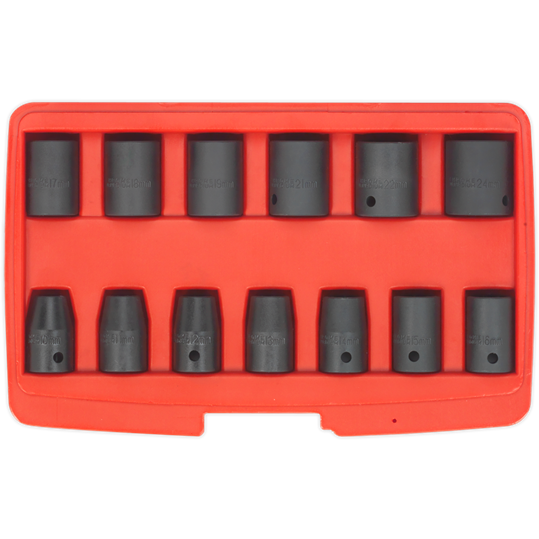 Sealey Impact Socket Set 13pc 1/2"Sq Drive Metric AK5613M Sealey - Town Tools 