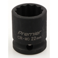 Sealey Impact socket 1/2"dr 22mm (12pt) AK5614M.12