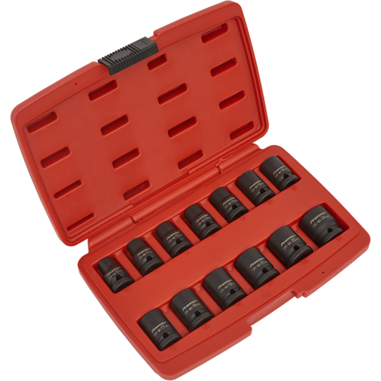 Sealey Impact Socket Set 13pc 1/2"Sq Drive 12-Point AK5614M Sealey - Town Tools 