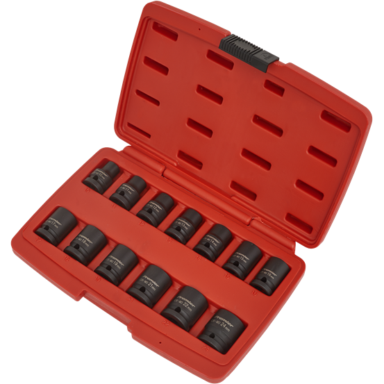 Sealey Impact Socket Set 13pc 1/2"Sq Drive 12-Point AK5614M Sealey - Town Tools 