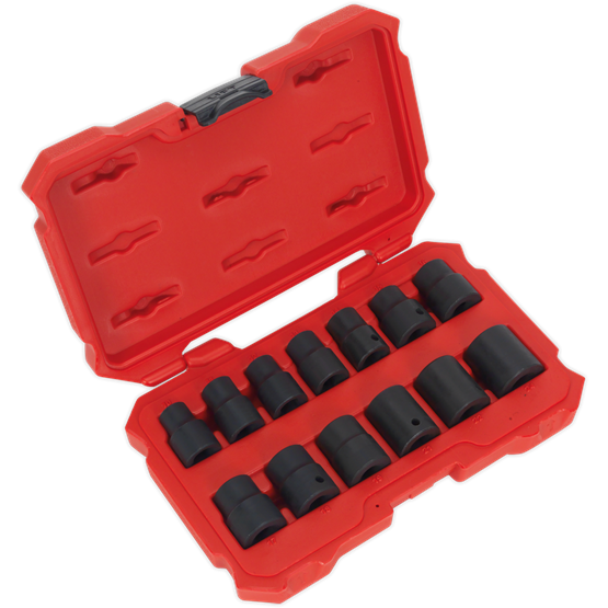 Sealey Impact Socket Set 13pc 1/2"Sq Drive Lock-Onï 6pt Metric AK5616M Sealey - Town Tools 