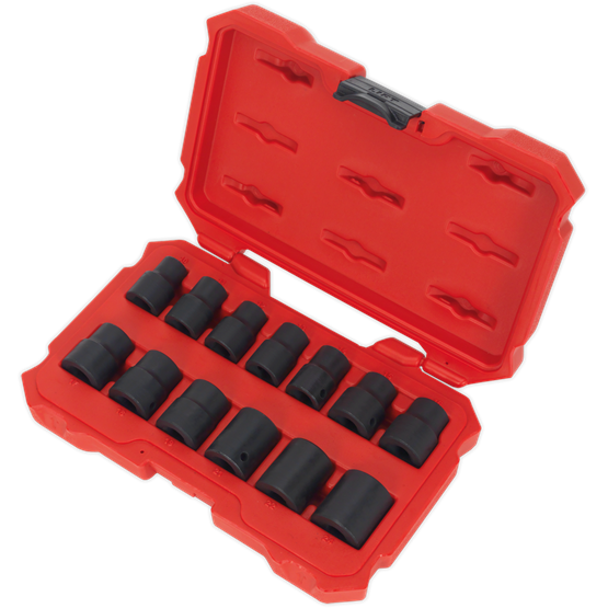 Sealey Impact Socket Set 13pc 1/2"Sq Drive Lock-Onï 6pt Metric AK5616M Sealey - Town Tools 