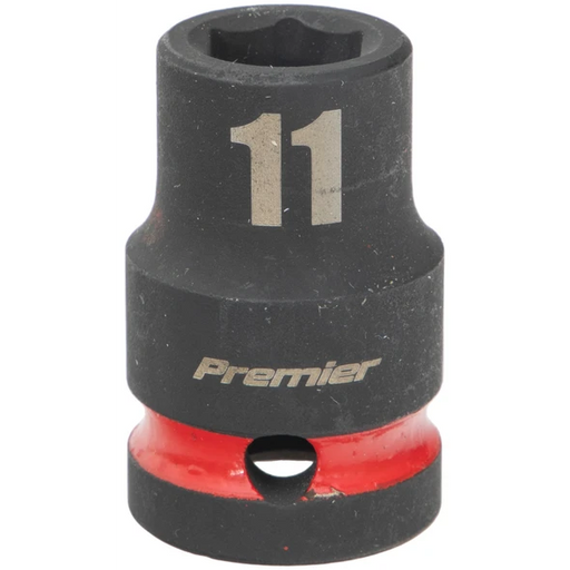 Sealey 1/2"Dr Impact Socket 11mm (Red Coded Ring)
