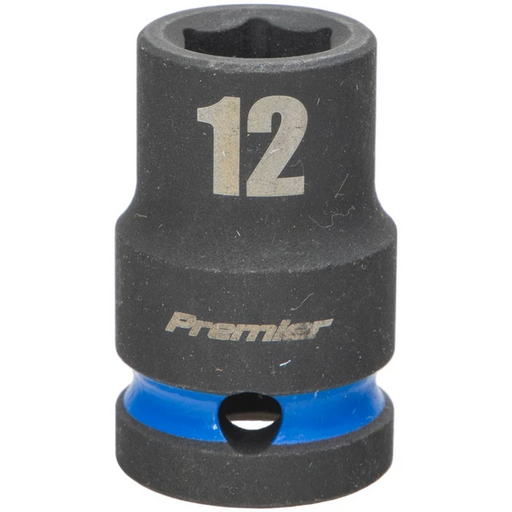 Sealey 1/2"Dr Impact Socket 12mm (Blue Coded Ring)